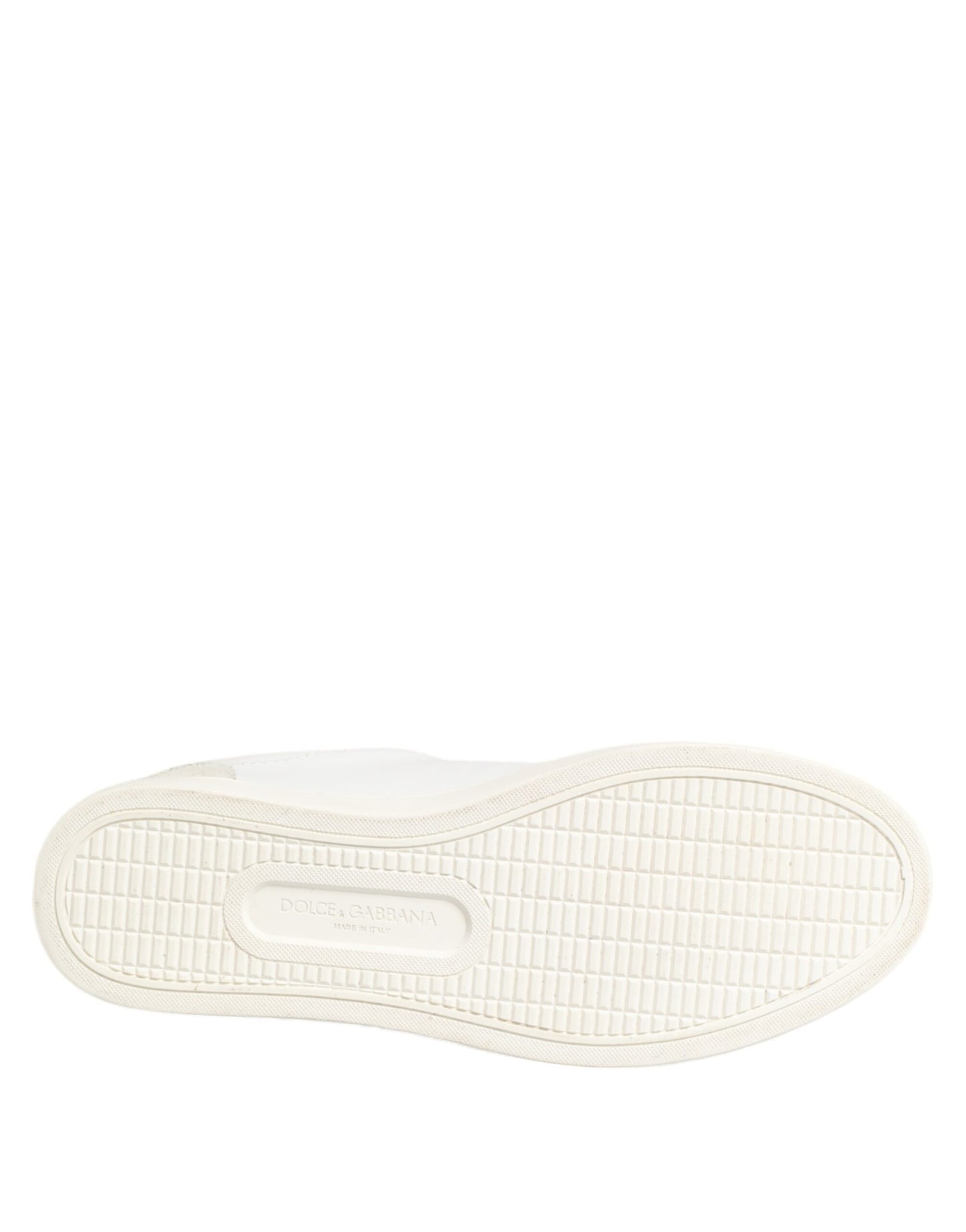 Dolce &amp; Gabbana Weiß Grau Leder Low Top Sneakers Schuhe