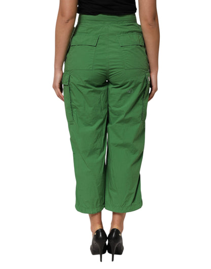 Dolce &amp; Gabbana – Grüne Cargohose aus Baumwolle mit hoher Taille