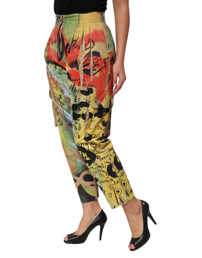 Dolce &amp; Gabbana – Mehrfarbige Cargohose mit hoher Taille