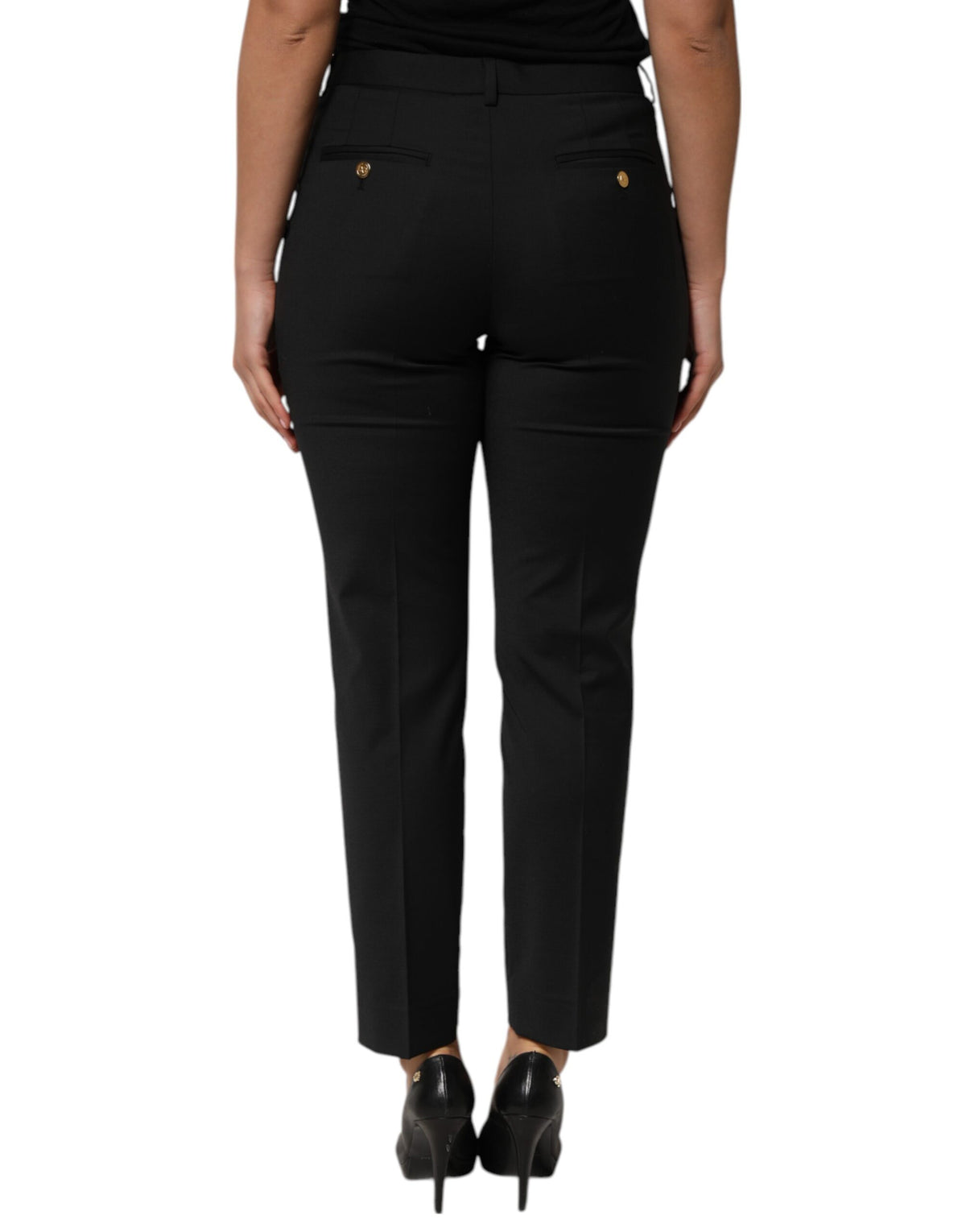 Dolce &amp; Gabbana Schwarze konische Polyesterhose für Damen
