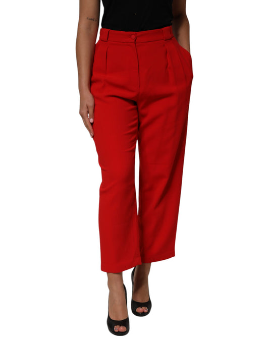 Dolce &amp; Gabbana Rote HighWaist Straight Damenhose