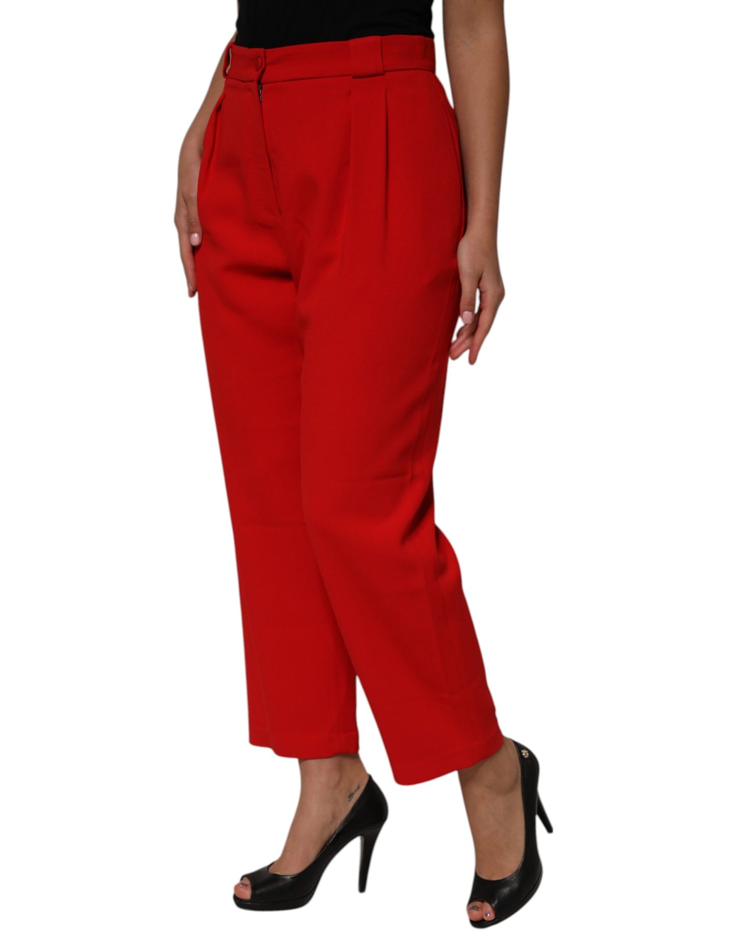 Dolce &amp; Gabbana Rote HighWaist Straight Damenhose