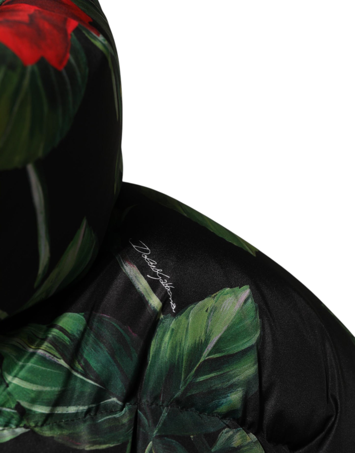 Dolce &amp; Gabbana – Puffermantel mit mehrfarbigem Blumenmuster und durchgehendem Reißverschluss