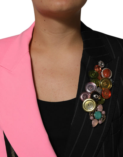 Dolce &amp; Gabbana – Mehrfarbige Manteljacke mit Patchwork-Verzierung