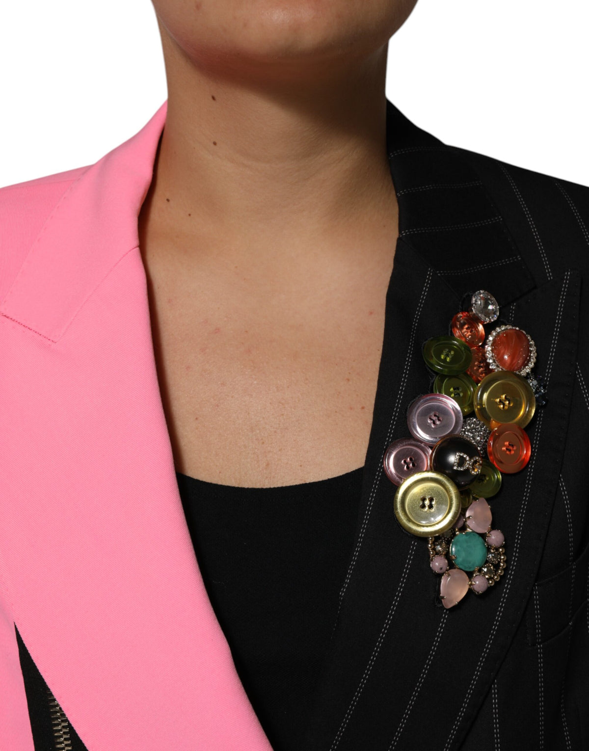Dolce &amp; Gabbana – Mehrfarbige Manteljacke mit Patchwork-Verzierung