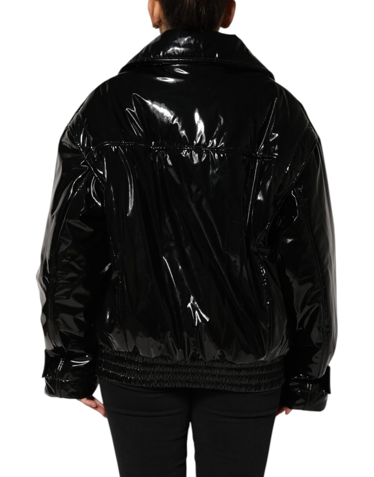 Dolce & Gabbana Schwarze Polyester Stepp-Pufferjacke