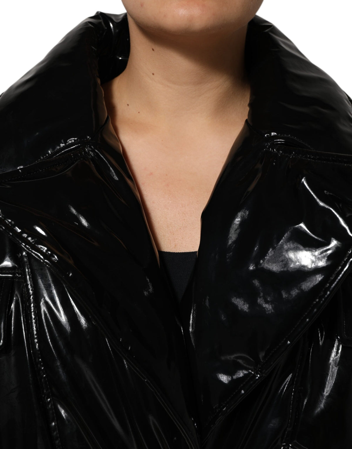 Dolce & Gabbana Schwarze Polyester Stepp-Pufferjacke