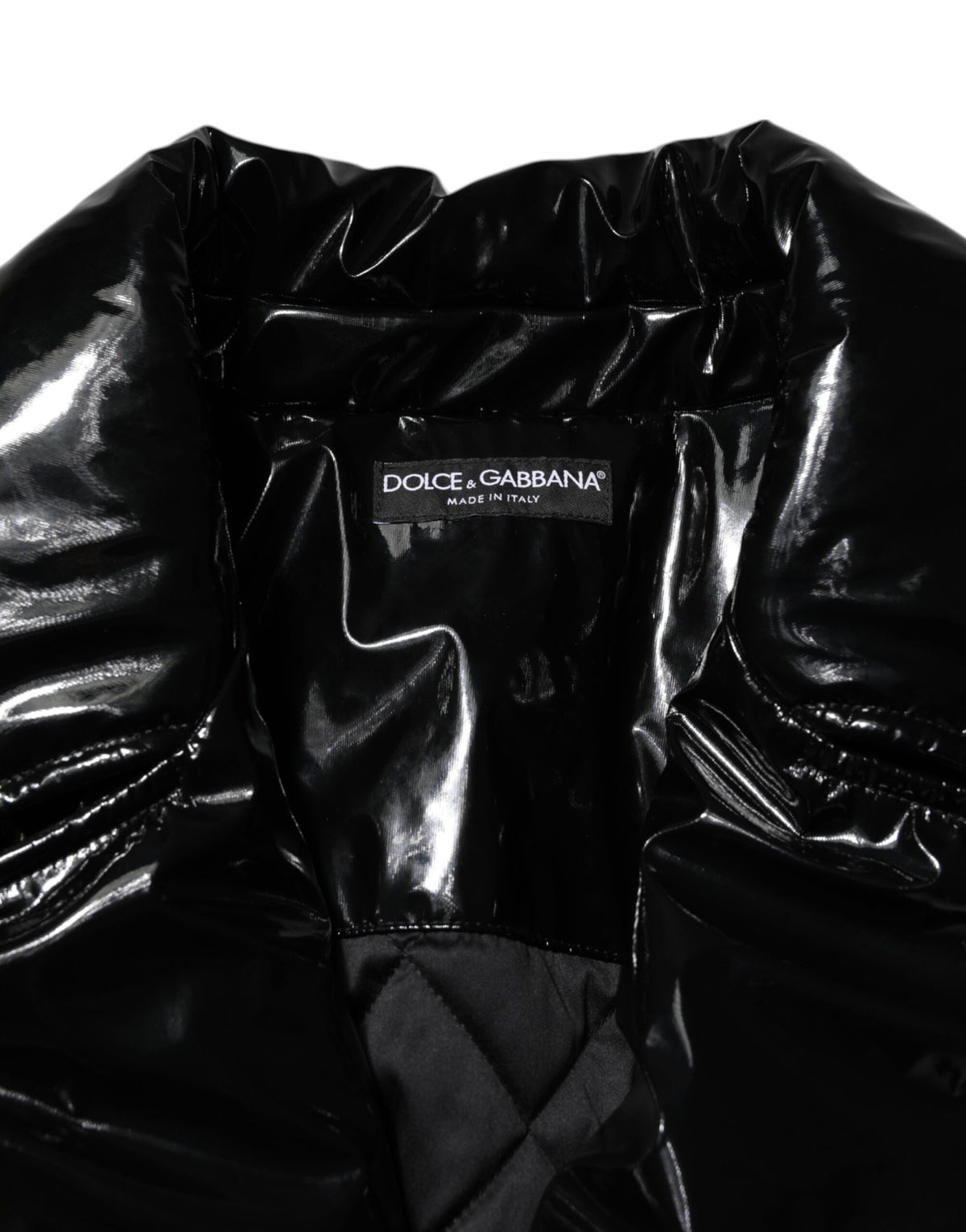 Dolce & Gabbana Schwarze Polyester Stepp-Pufferjacke