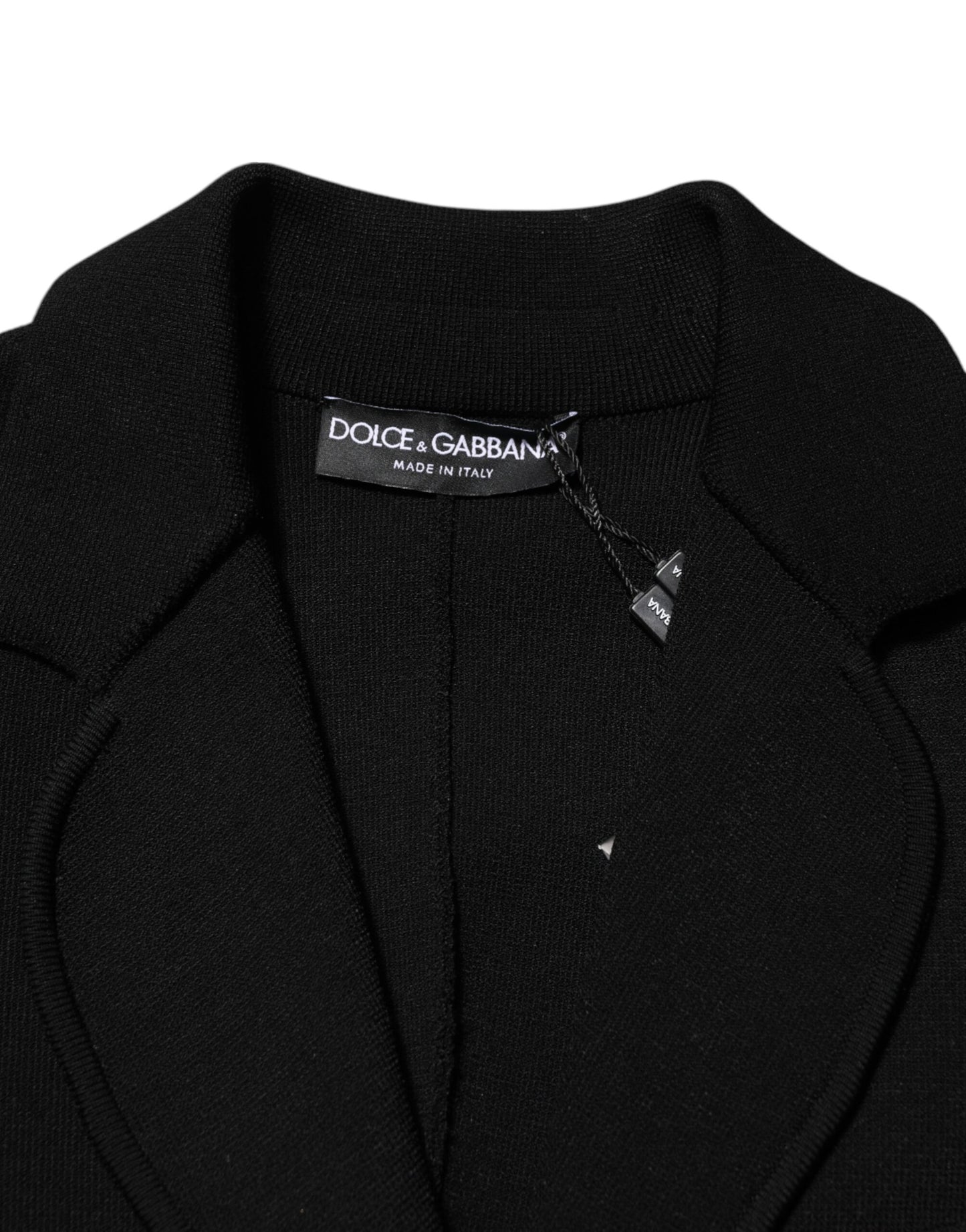 Dolce &amp; Gabbana – Einreihige Blazerjacke aus schwarzer Viskose