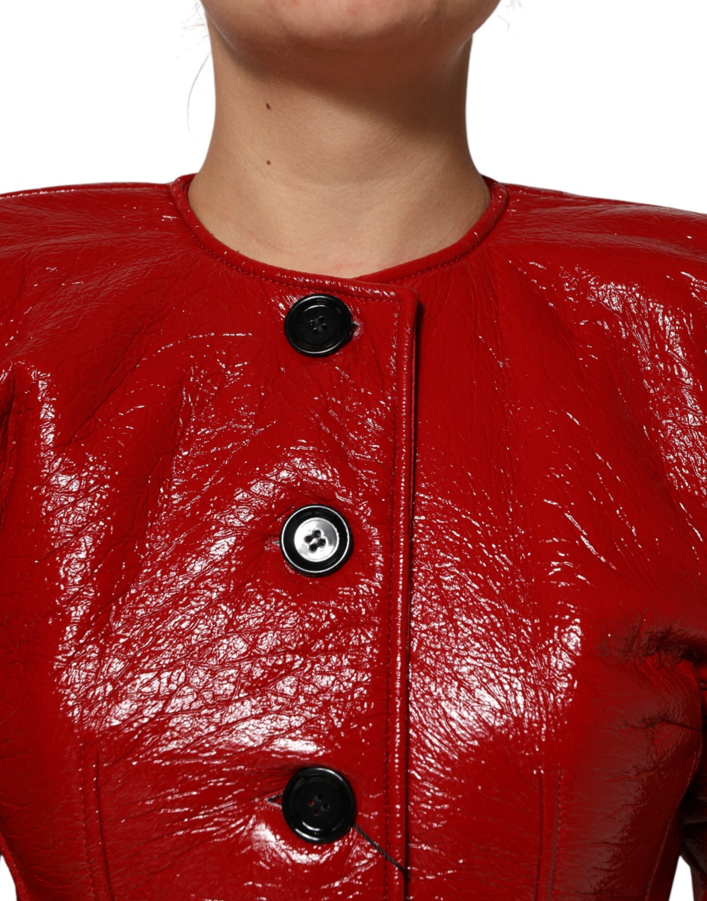 Dolce &amp; Gabbana – Einreihige Trenchcoat-Jacke aus roter Wolle