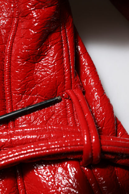 Dolce &amp; Gabbana – Einreihige Trenchcoat-Jacke aus roter Wolle