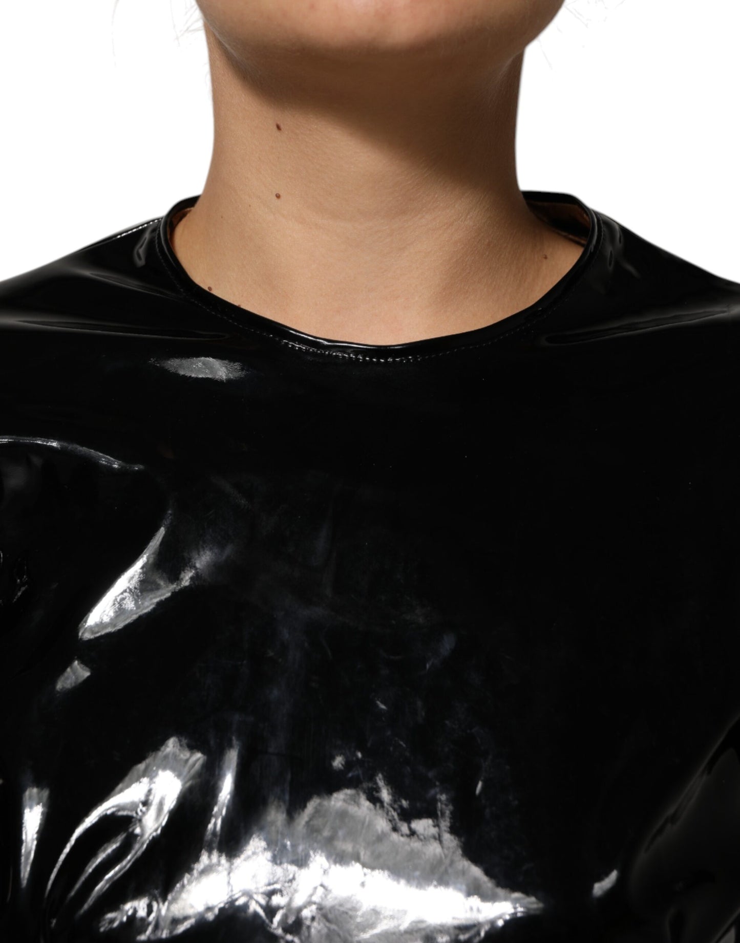 Dolce &amp; Gabbana – Schwarzes, figurbetontes Minikleid mit Puffärmeln