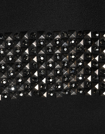 Dolce &amp; Gabbana – Schwarzes Minikleid mit Kristallverzierung und Kragen