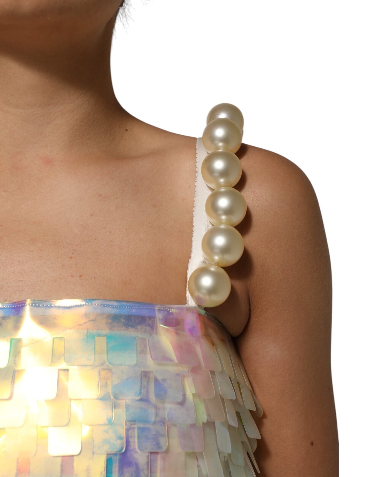 Dolce &amp; Gabbana – Minikleid mit holografischen Pailletten in mehreren Farben