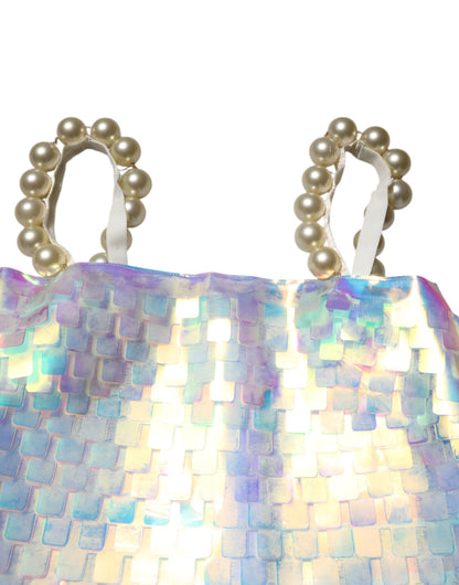 Dolce &amp; Gabbana – Minikleid mit holografischen Pailletten in mehreren Farben