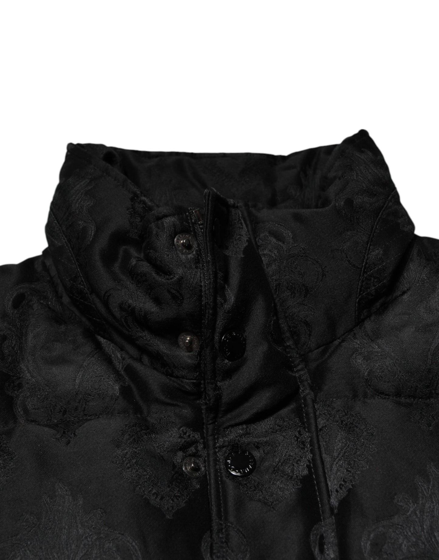 Dolce &amp; Gabbana – Schwarze, gesteppte Bomberjacke aus Jacquard