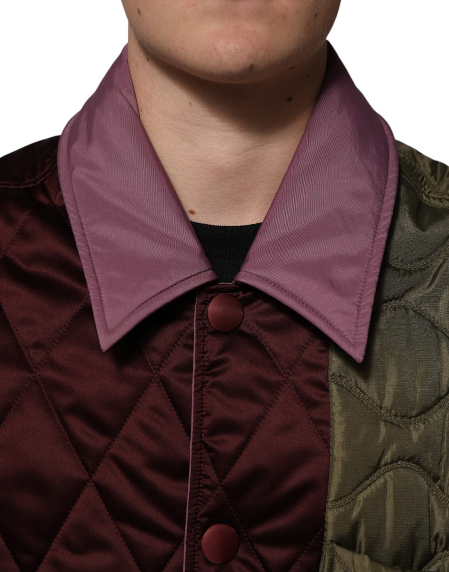 Dolce &amp; Gabbana Mehrfarbige Patchwork-Steppjacke aus Polyester