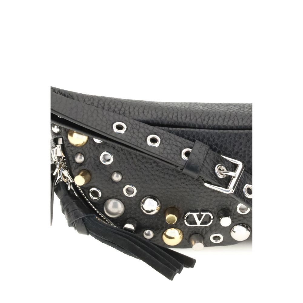 Valentino Garavani Schultertasche aus schwarzem Kalbsleder (Bos Taurus)