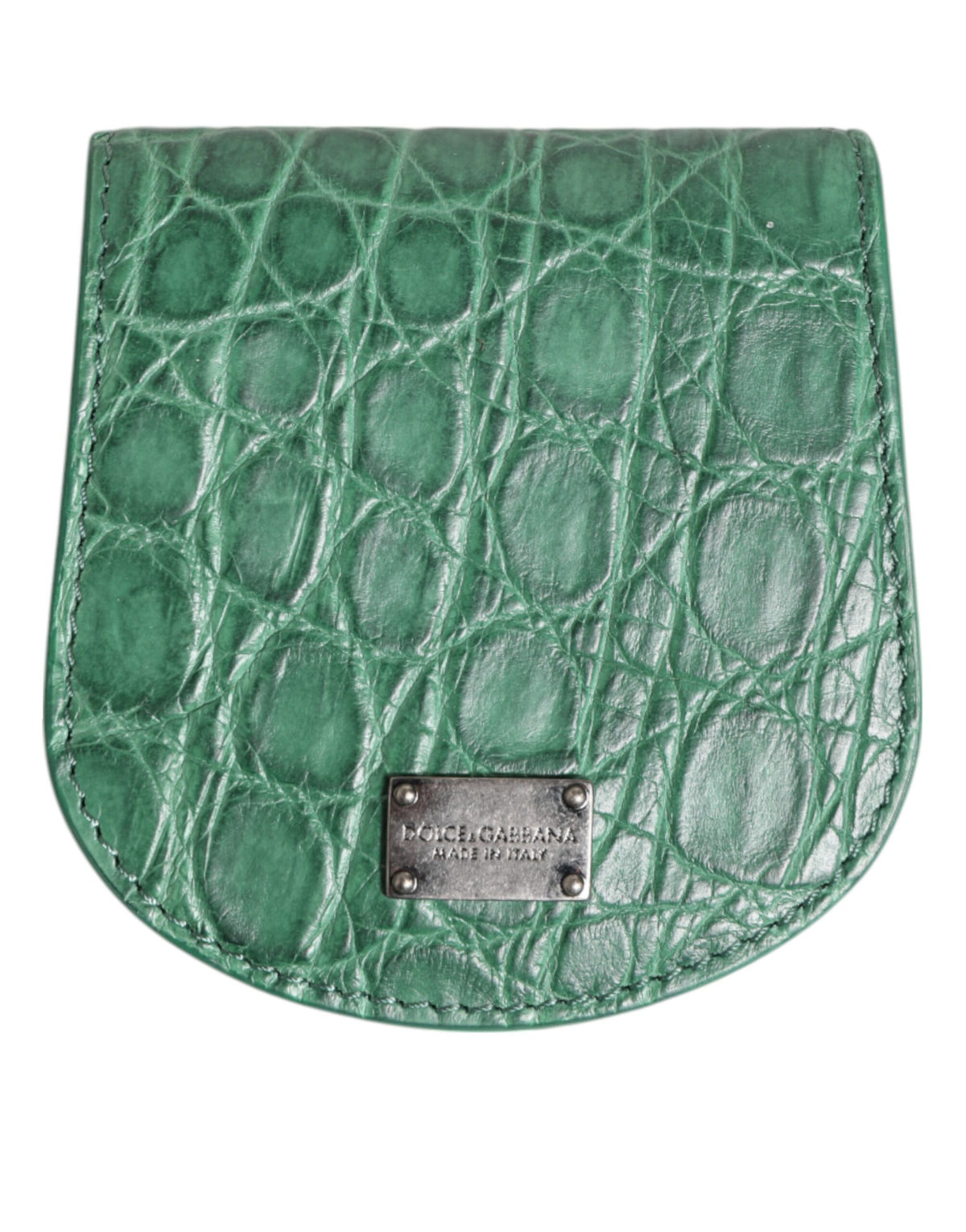 Dolce &amp; Gabbana Grüne Exotische Haut Münze Kondom Fall Halter Tasche Brieftasche