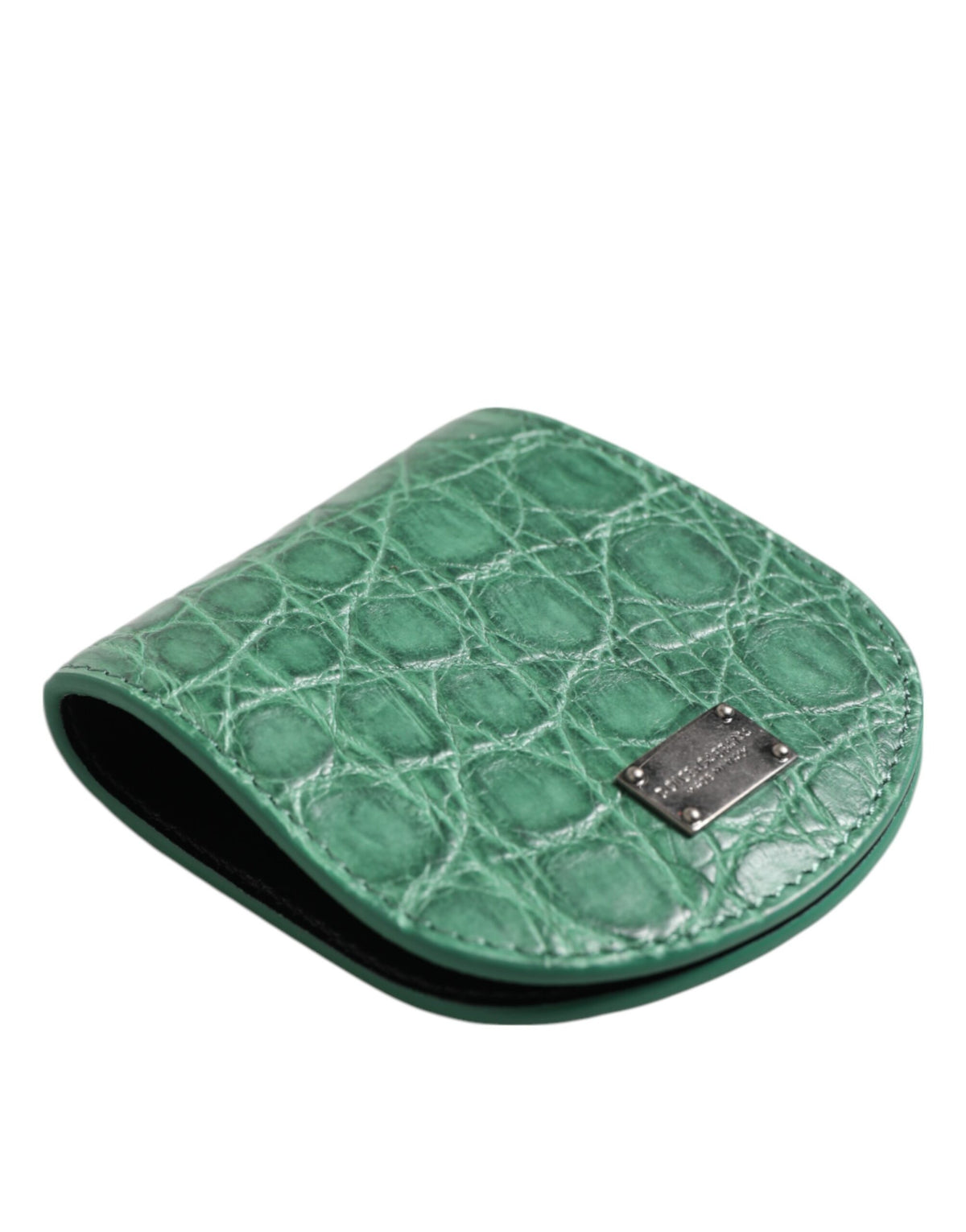 Dolce &amp; Gabbana Grüne Exotische Haut Münze Kondom Fall Halter Tasche Brieftasche