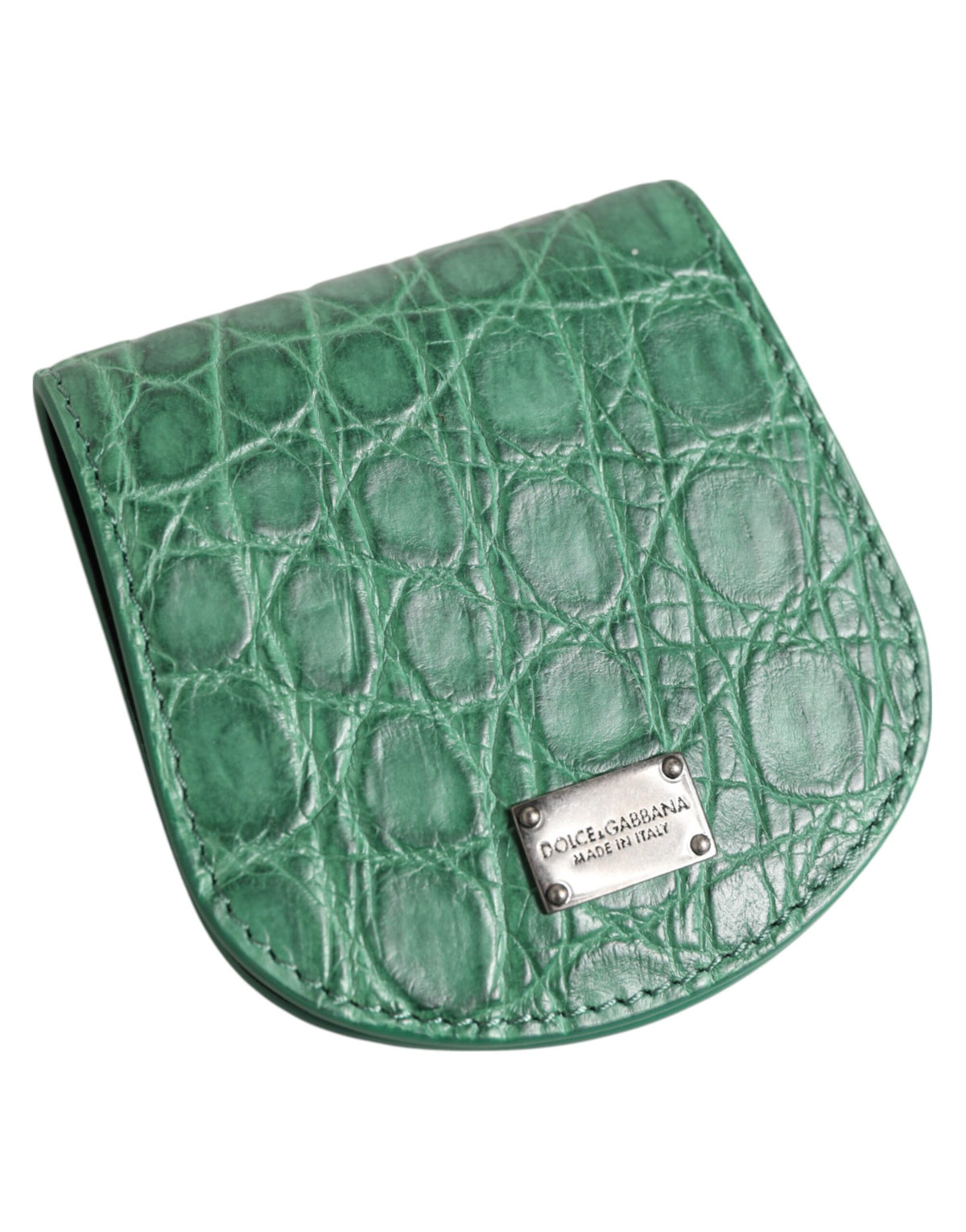 Dolce &amp; Gabbana Grüne Exotische Haut Münze Kondom Fall Halter Tasche Brieftasche
