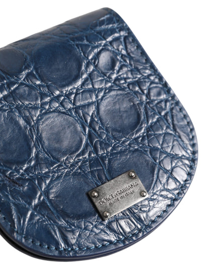 Dolce &amp; Gabbana Blue Exotic Skin Münz-Kondometui Halter Taschengeldbörse