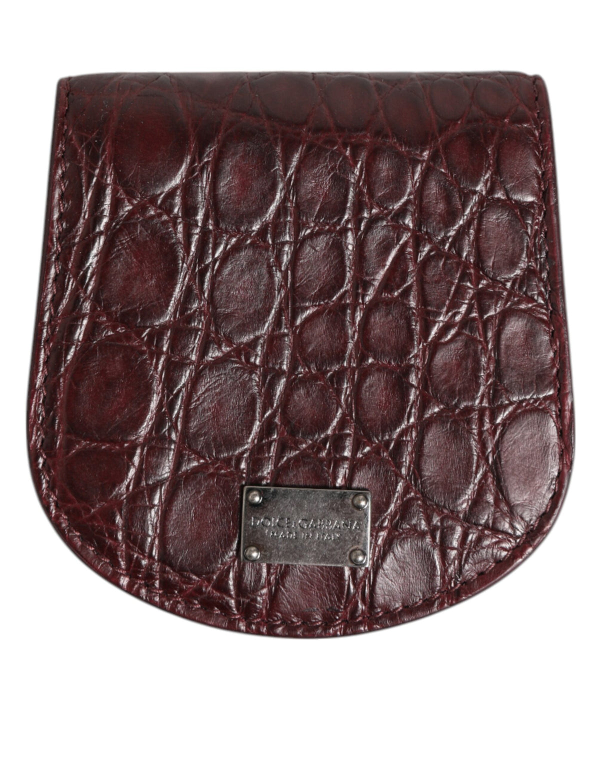 Dolce &amp; Gabbana Burgundy Exotic Skin Coin Kondometui Halter Tasche Brieftasche