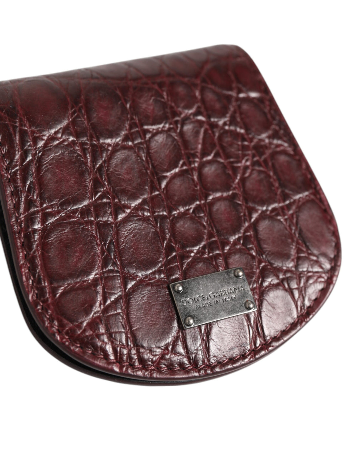 Dolce &amp; Gabbana Burgundy Exotic Skin Coin Kondometui Halter Tasche Brieftasche