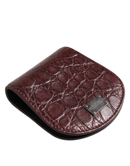 Dolce &amp; Gabbana Burgundy Exotic Skin Coin Kondometui Halter Tasche Brieftasche