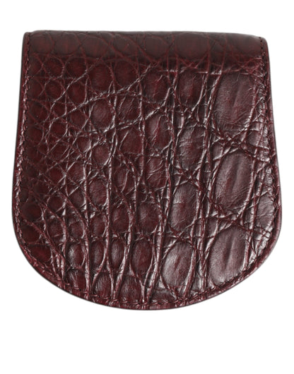Dolce &amp; Gabbana Burgundy Exotic Skin Coin Kondometui Halter Tasche Brieftasche