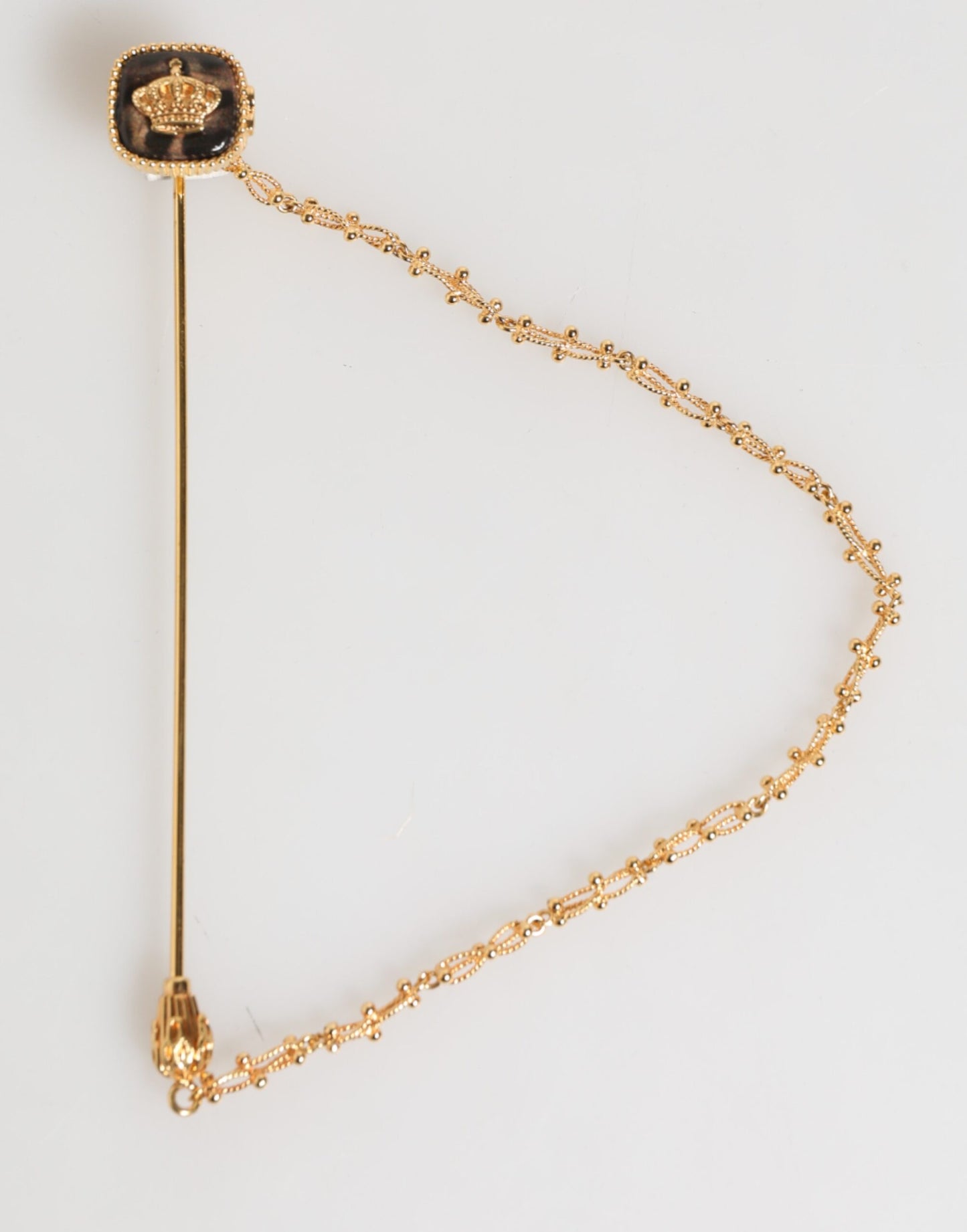 Dolce &amp; Gabbana DG Crown Gold Chain Herren Accessoires Brosche Anstecknadel