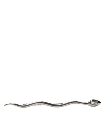 Dolce &amp; Gabbana Silber Messing Kristall Spilla Serpente Herren Brosche Pin