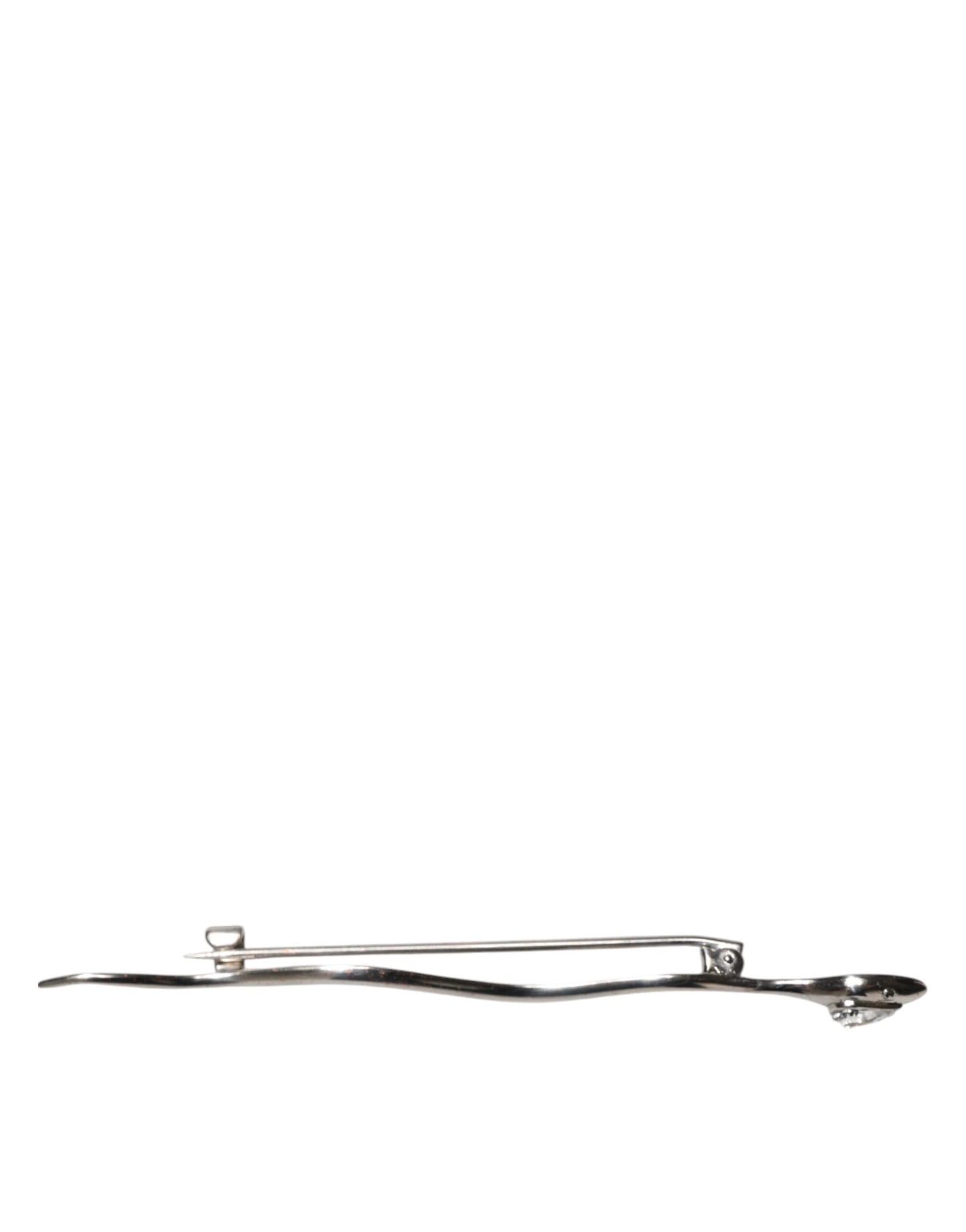 Dolce &amp; Gabbana Silber Messing Kristall Spilla Serpente Herren Brosche Pin