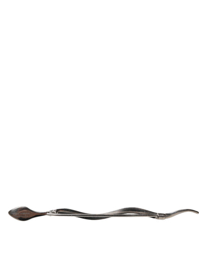 Dolce &amp; Gabbana Silber Messing Kristall Spilla Serpente Herren Brosche Pin