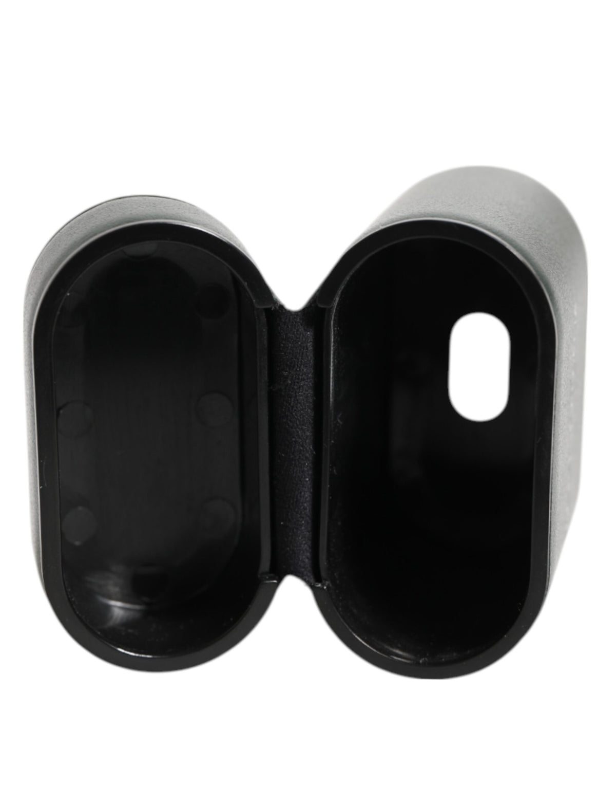 Dolce &amp; Gabbana – Flip-Halter für Herren-Airpods-Hülle aus schwarzem Leder mit Logo-Print