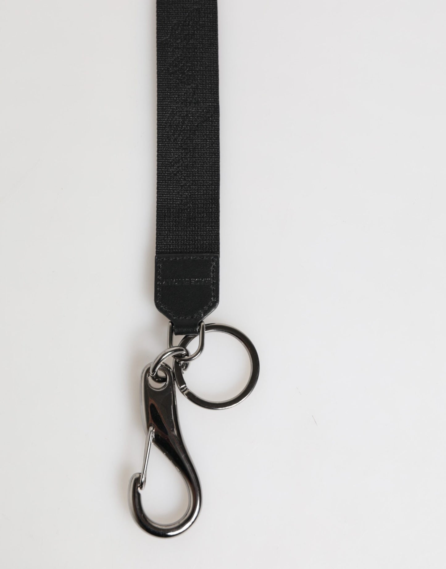 Dolce &amp; Gabbana Schwarz Gelb Polyester DG Logo Silber Schlüsselanhänger Schlüsselanhänger