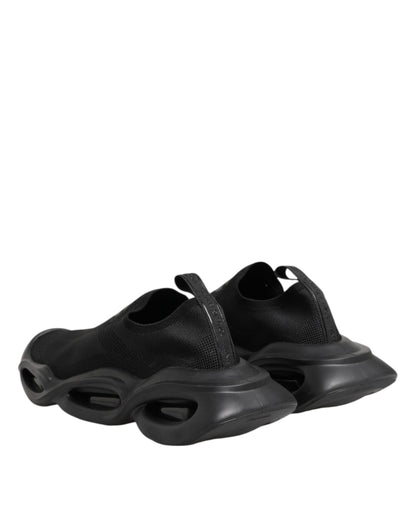 Dolce &amp; Gabbana – Schwarze Slip-On-Wave-Low-Top-Sneaker für Herren