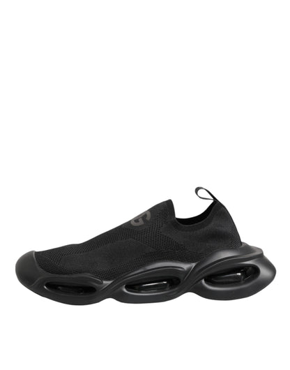 Dolce &amp; Gabbana – Schwarze Slip-On-Wave-Low-Top-Sneaker für Herren