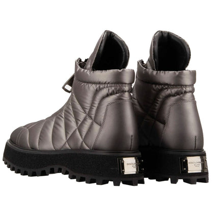 Dolce &amp; Gabbana Grauer Nylon-Herrenstiefel