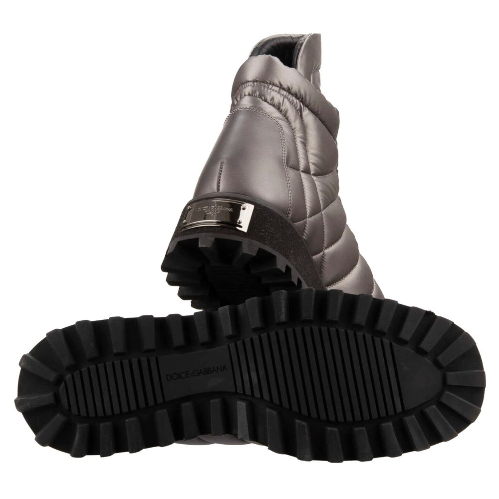 Dolce &amp; Gabbana Grauer Nylon-Herrenstiefel