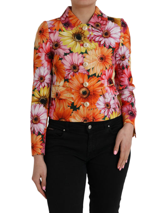 Dolce &amp; Gabbana Mehrfarbige Jacke mit Gänseblümchen-Print und Fantasie-Blumenmuster