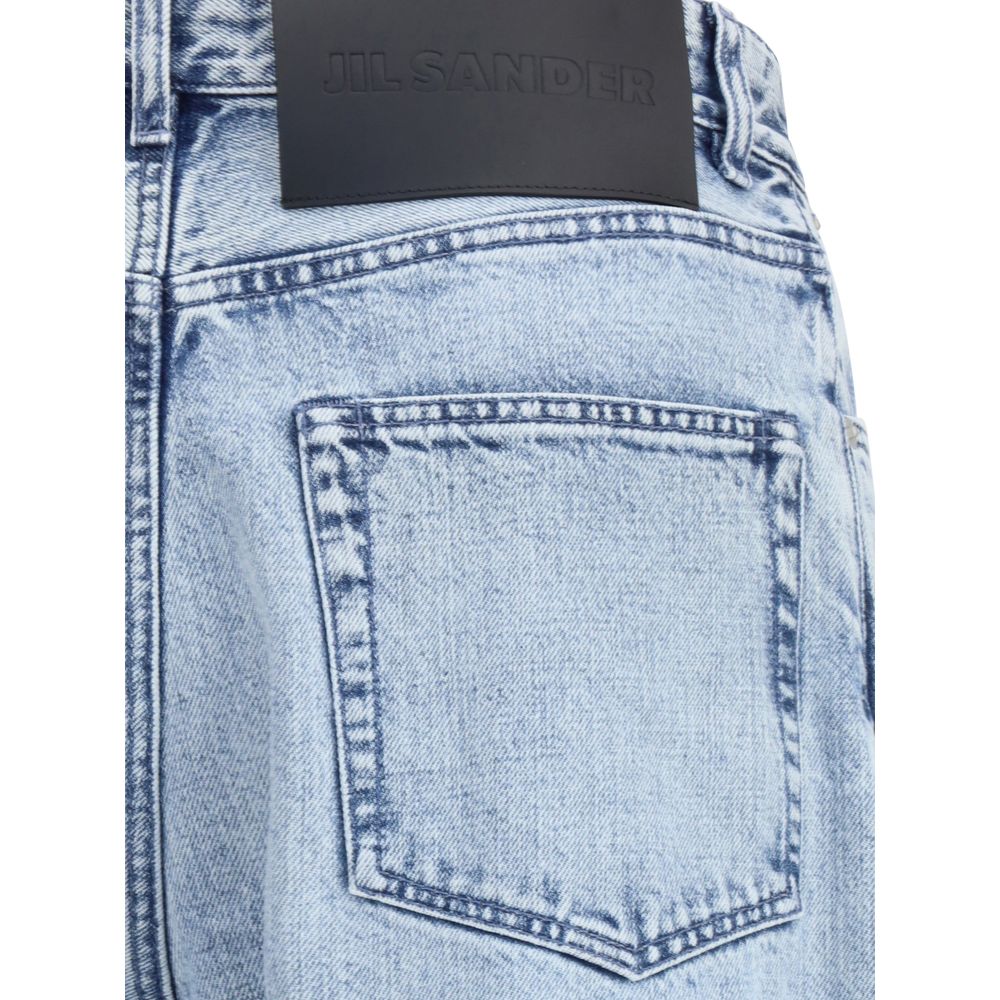 Jil Sander Hellblaue Baumwolljeans mit geradem Bein
