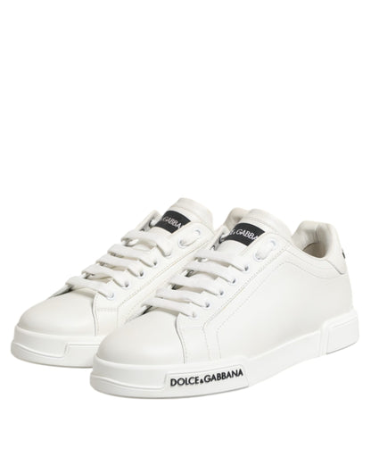 Dolce &amp; Gabbana – Portofino-Sneaker aus schwarzem und weißem Leder
