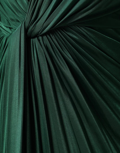 Dolce &amp; Gabbana – Dunkelgrünes, langärmliges Midikleid aus Viskose