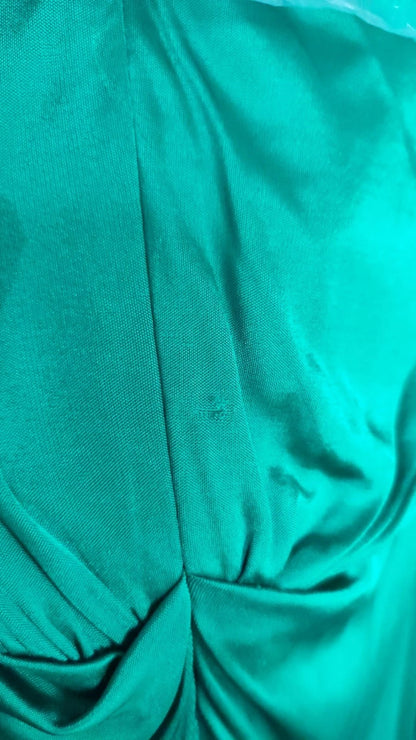 Dolce &amp; Gabbana – Dunkelgrünes, langärmliges Midikleid aus Viskose