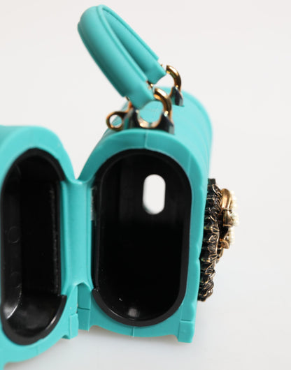 Dolce &amp; Gabbana Türkis Silikon Devotion Herz Cover Tasche Airpods Fall