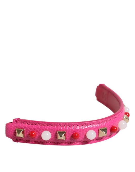 Dolce &amp; Gabbana Rosa verzierter Ledertaschengriff Damen Schultergurt