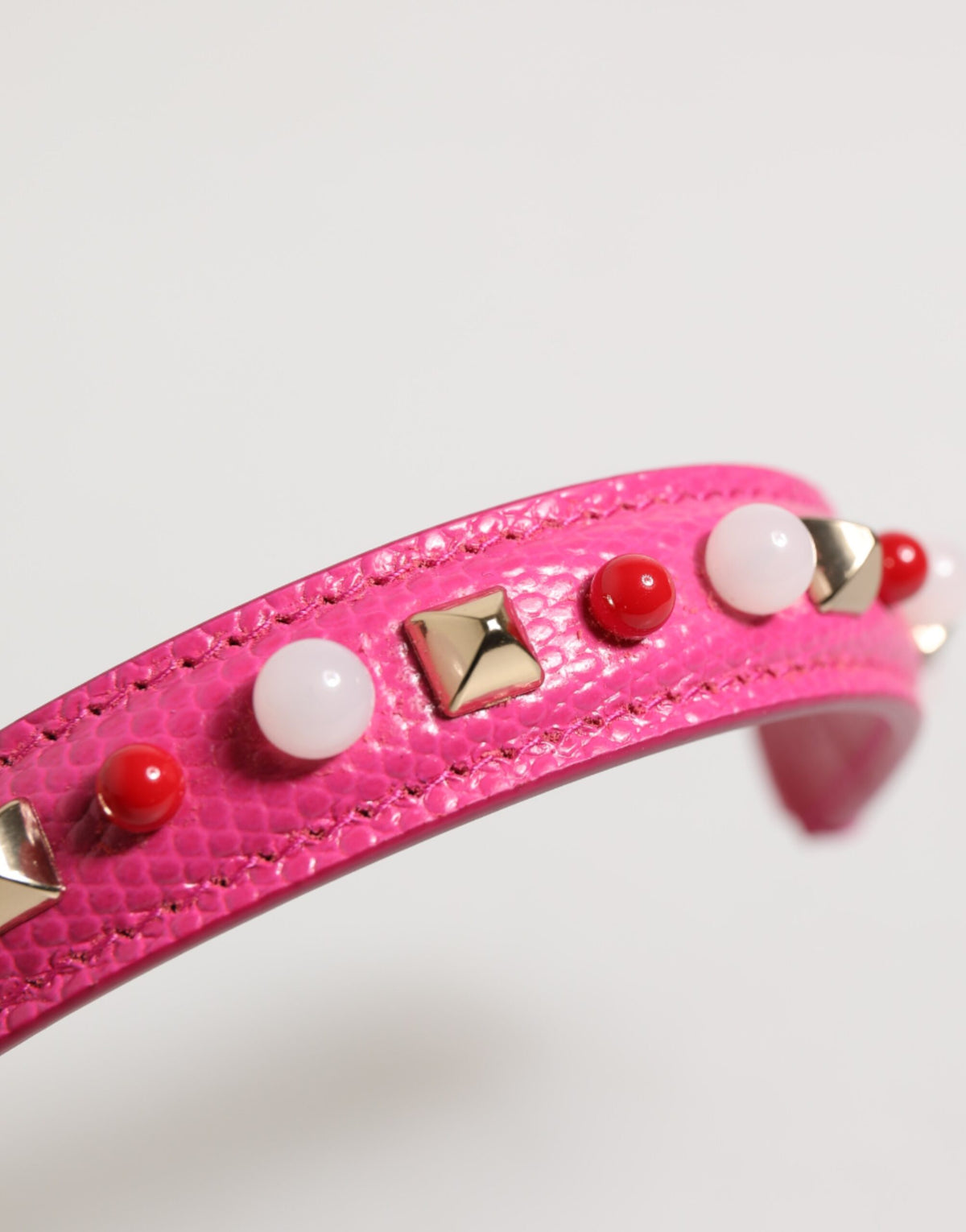 Dolce &amp; Gabbana Rosa verzierter Ledertaschengriff Damen Schultergurt