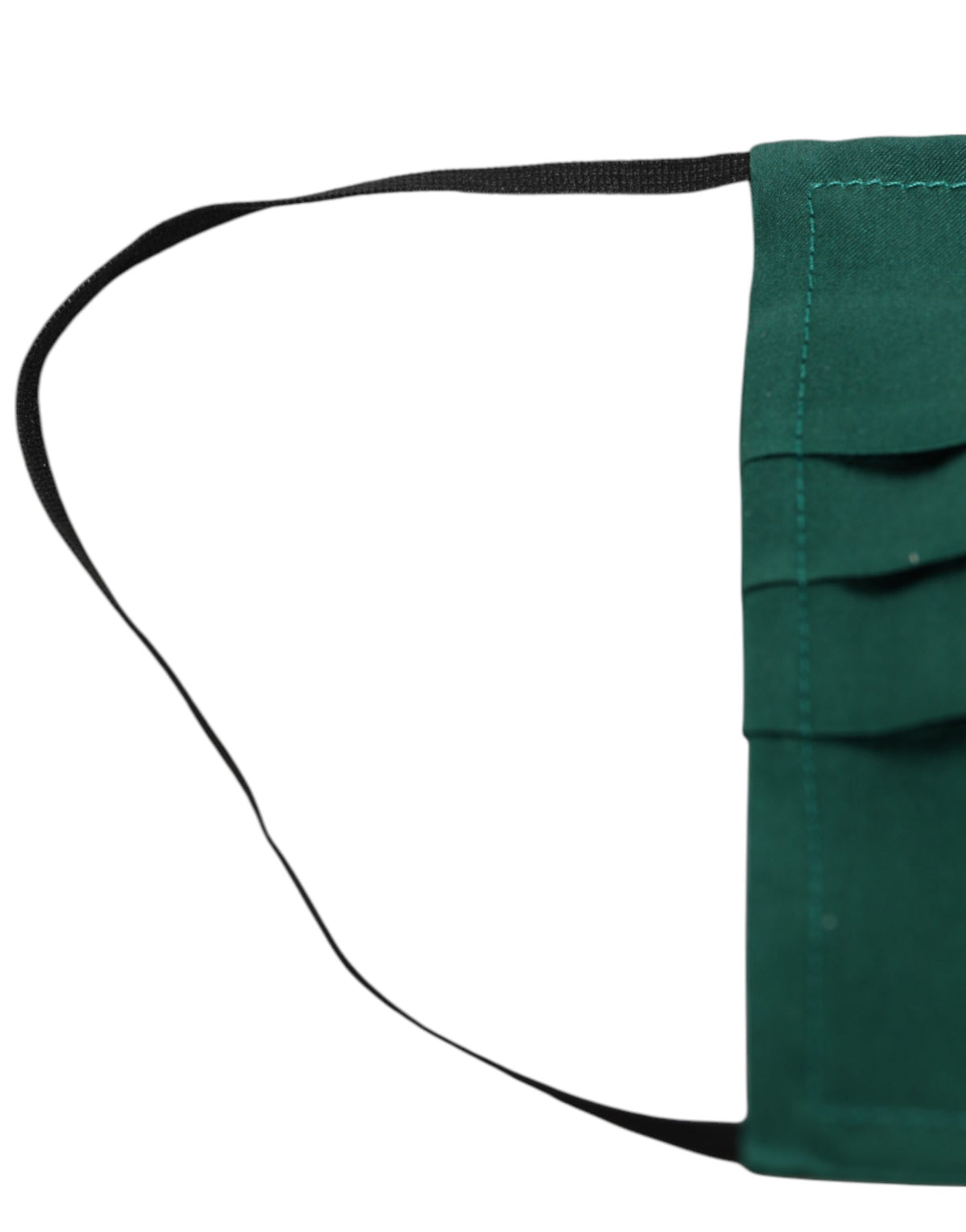 Dolce &amp; Gabbana – Grüne Gesichtsmaske aus plissierter Seide mit elastischem Ohrschlaufenband