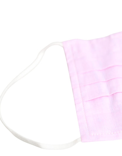Dolce &amp; Gabbana Rosa Baumwoll-Gesichtsmaske mit elastischem Ohrschlaufen-Logo